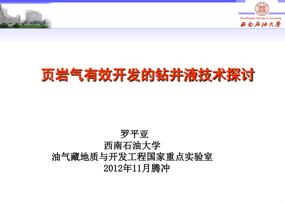 页岩气有效开发的钻井液技术探讨教学教材.ppt_第1页