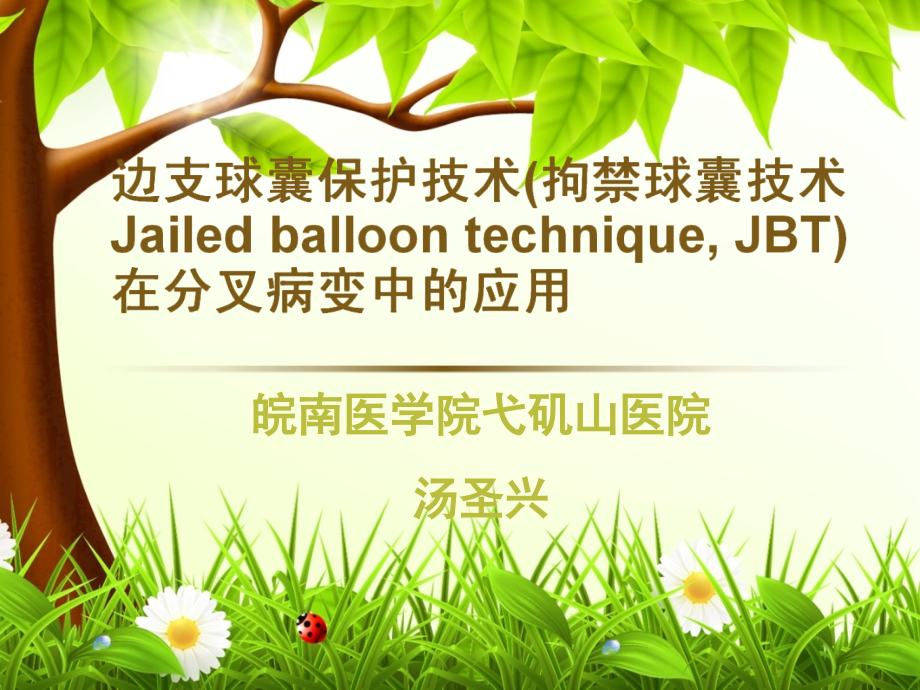 《边支球囊保护技术在分叉病变中的应用》讲解学习.ppt_第1页