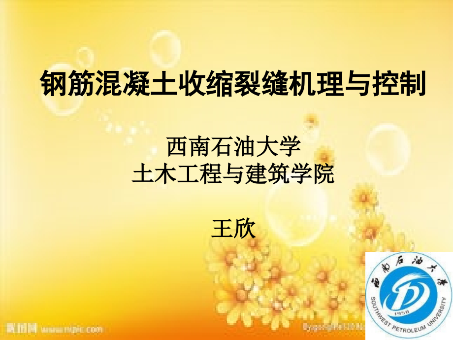 混凝土收缩裂缝的成因及控制..ppt_第1页