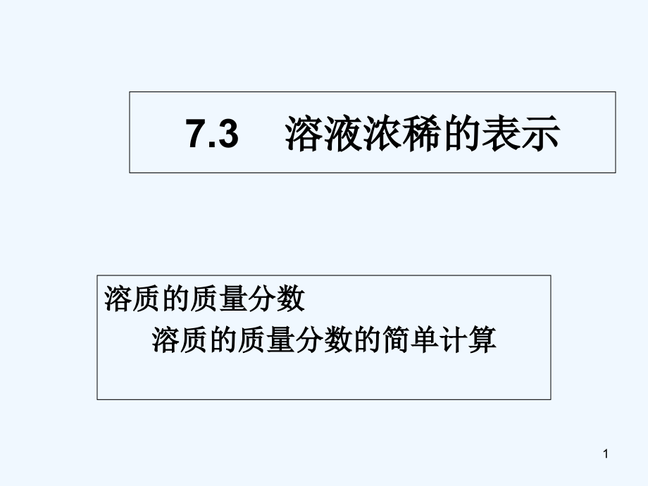 溶液浓稀的表示-PPT课件.ppt_第1页