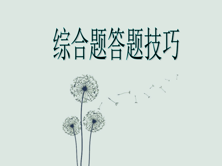 高三地理综合题答题技巧.ppt_第1页