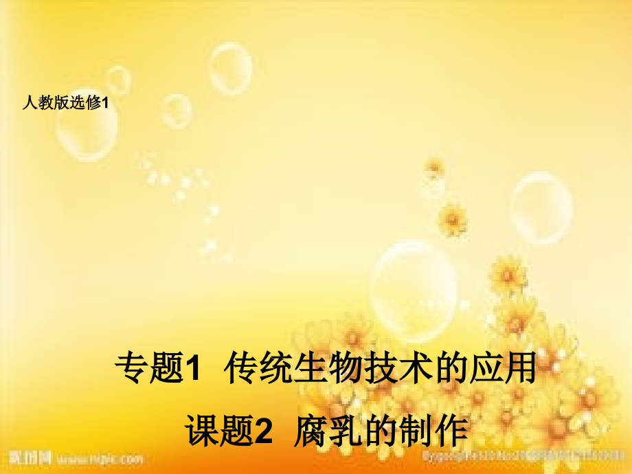 高中生物选修一--腐乳的制作-课件(人教版).ppt_第1页