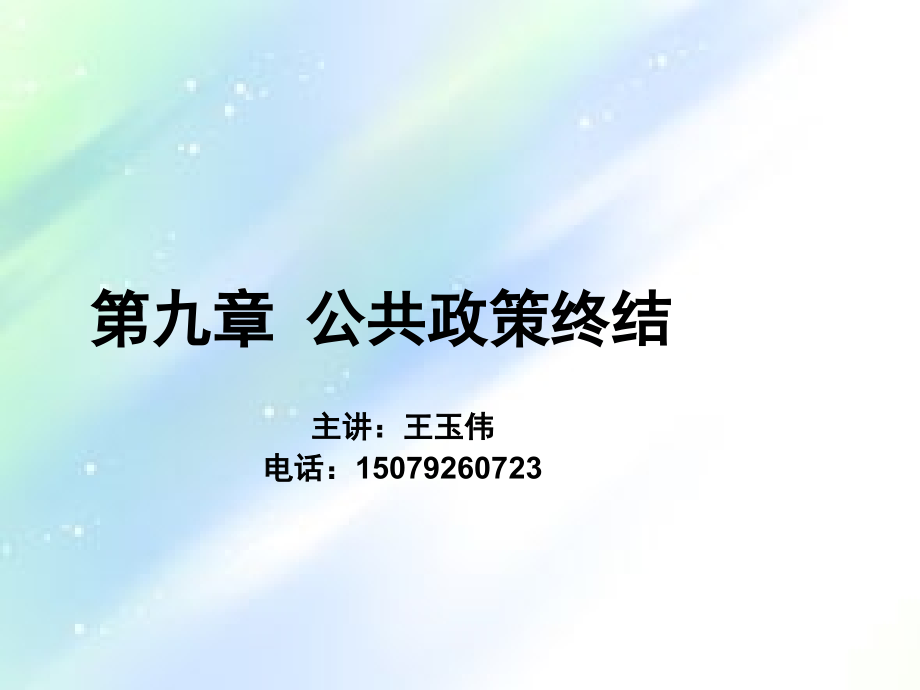 第九章-公共政策终结.ppt_第1页