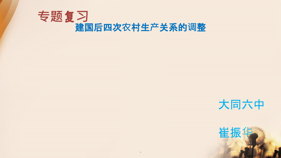 建国后四次农村生产关系的调整.ppt_第1页