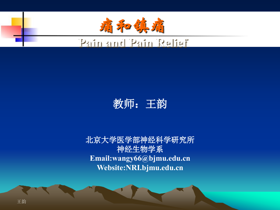 痛觉产生的基础理论知识.ppt_第1页