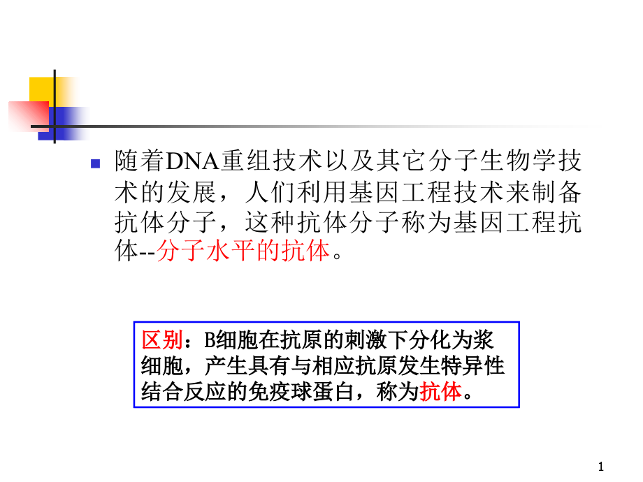 分子生物学在免疫制剂中的应用-基因工程抗体.ppt_第1页