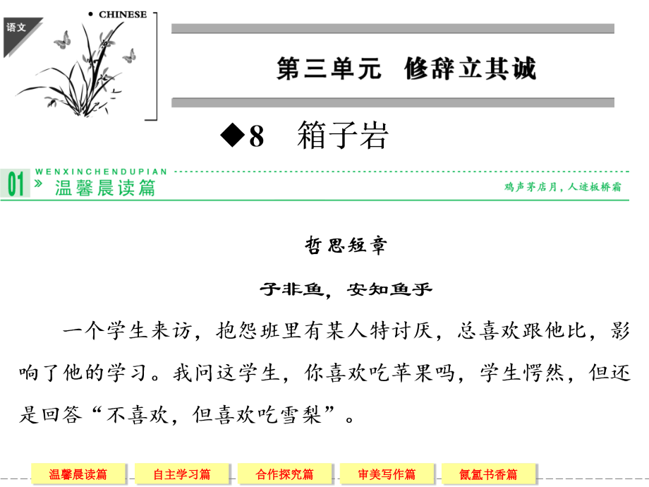 箱子岩高一语文语文版必修二第三单元修辞立其诚公开课一等奖市赛课获奖课件.pptx_第1页