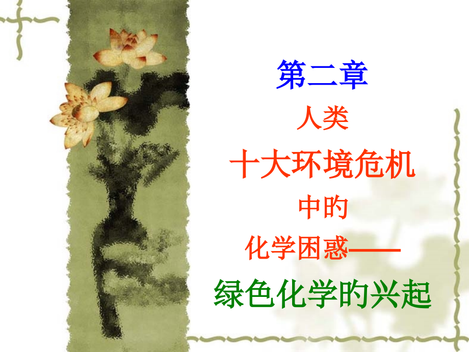 人类十大环境危机中的化学绿色化学的兴起公开课一等奖市赛课获奖课件.pptx_第1页