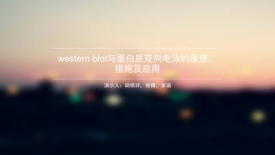 western-blot与蛋白质双向电泳的原理-方法及应用.pptx_第1页