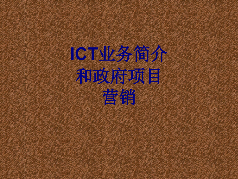 ICT业务简介和政府项目营销讲义.ppt_第1页
