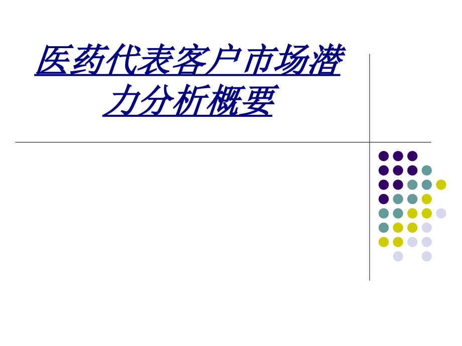 医药代表客户市场潜力分析概要讲义.ppt_第1页