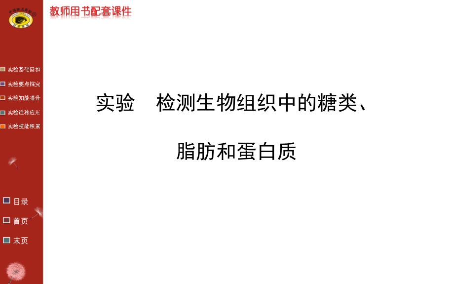 必修1-第2章-实验检测生物组织中糖类、脂肪和蛋白质.ppt_第1页