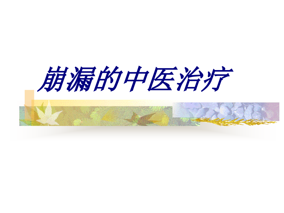 崩漏的中医治疗优质PPT课件.ppt_第1页