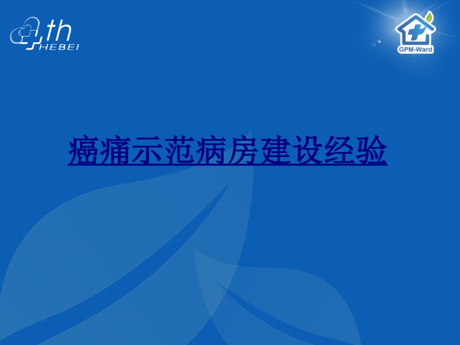 癌痛示范病房建设经验讲义.ppt_第1页