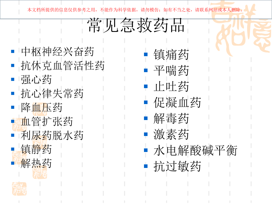 常用急救药物的培训课件.ppt_第1页