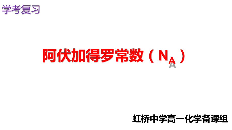 高中化学人教版必修-第一册(2019)-学考复习--阿伏伽德罗-公开课.pptx_第1页