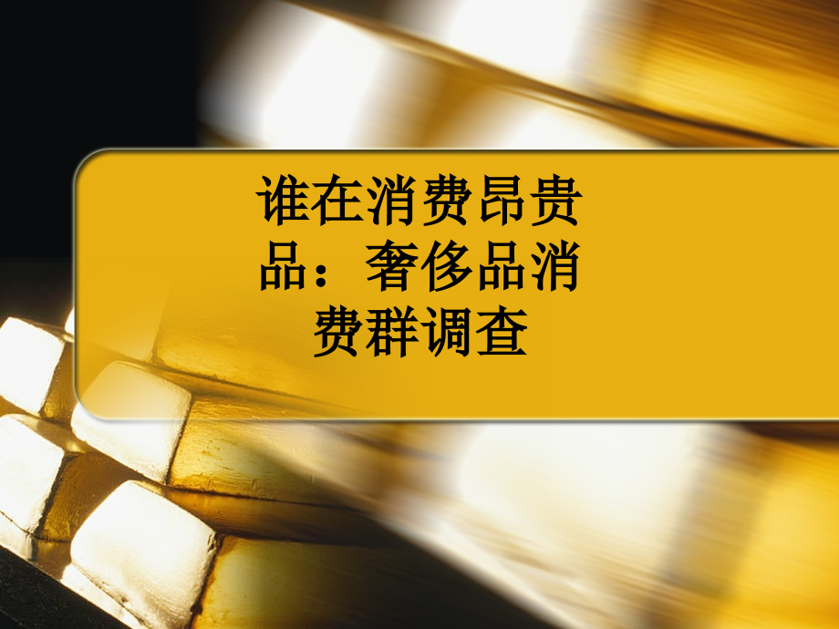 谁在消费昂贵品：奢侈品消费群调查.ppt_第1页