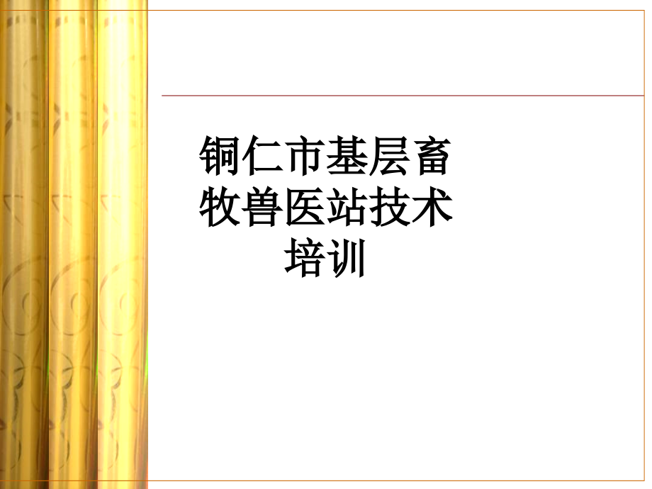 铜仁市基层畜牧兽医站技术培训.ppt_第1页