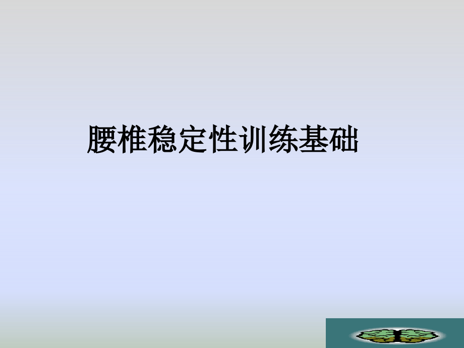腰椎稳定性训练基础.ppt_第1页