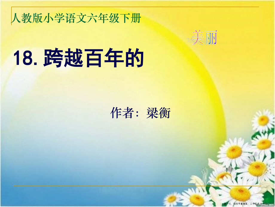 课《跨越百年的美丽》课件.ppt_第1页