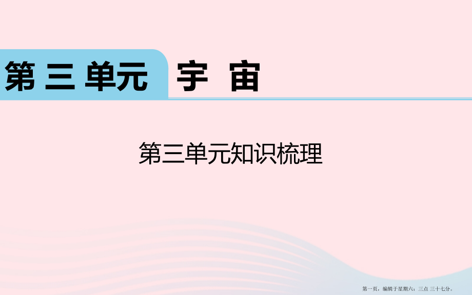 2022春六年级科学下册第三单元宇宙知识梳理习题课件教科版.ppt_第1页