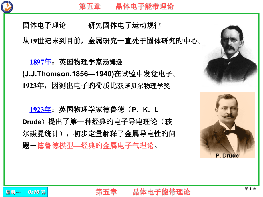 18、晶体中电子能带理论-布洛赫波函数省公开课获奖课件市赛课比赛一等奖课件.pptx_第1页