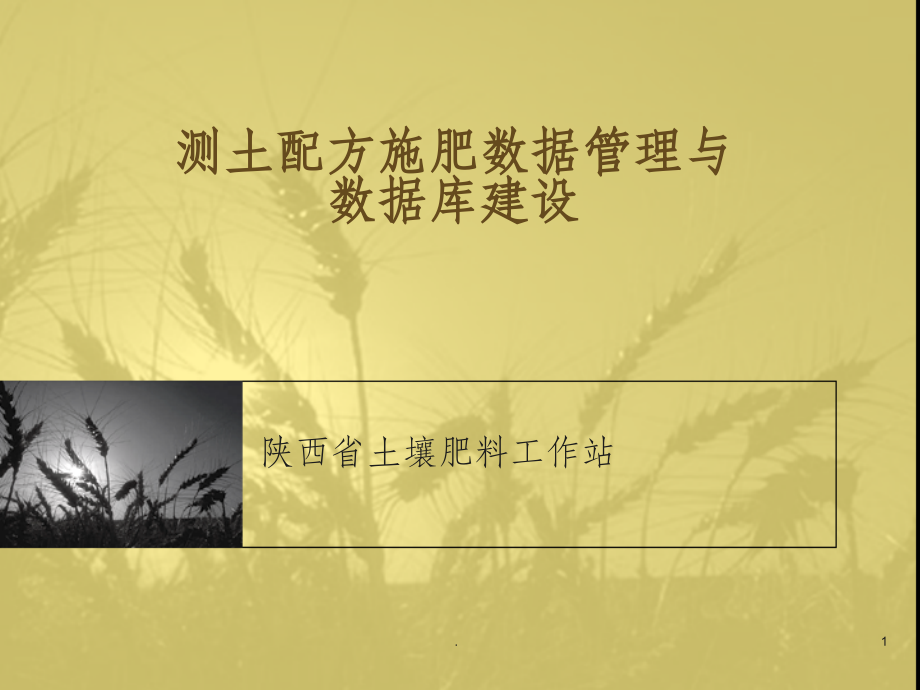 测土配方施肥数据库建设ppt课件.ppt_第1页