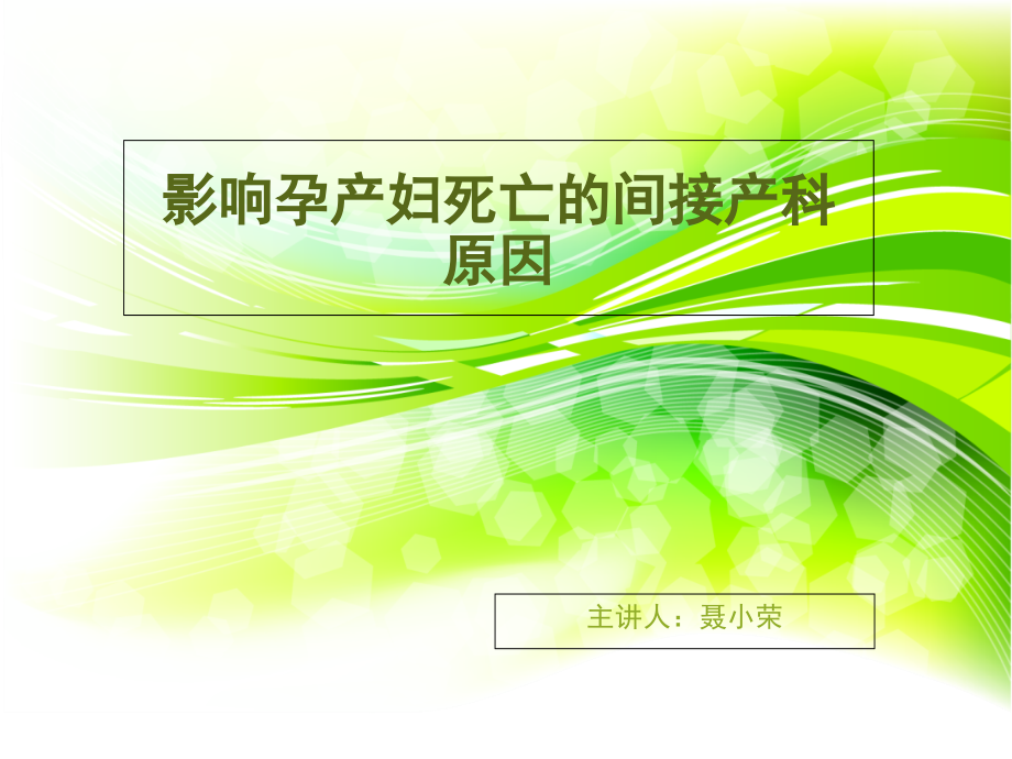 影响孕产妇死亡的间接产科原因.ppt_第1页