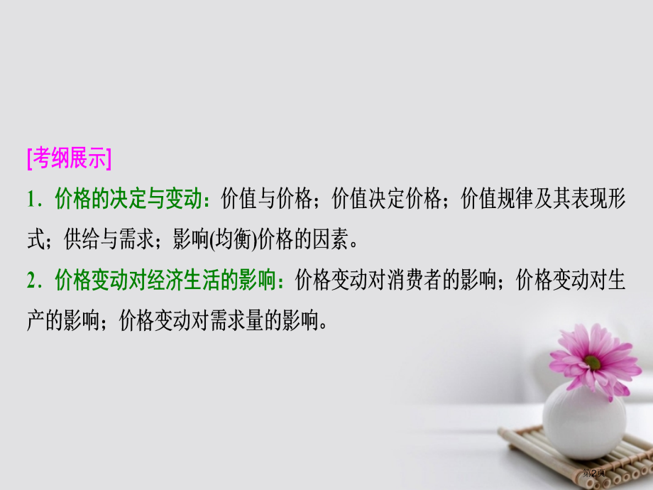 高考政治总复习第一单元生活与消费课时2多变的价格市赛课公开课一等奖省名师优质课获奖课件.pptx_第2页