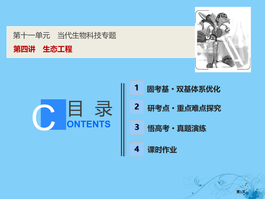 高考生物复习第十一单元现代生物科技专题第四讲生态工程全国公开课一等奖百校联赛示范课赛课特等奖课.pptx_第1页