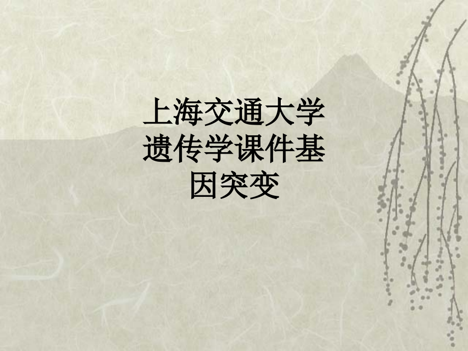 上海交通大学遗传学课件基因突变.ppt_第1页