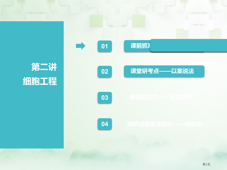 高考生物复习选考部分现代生物科技专题第二讲细胞工程全国公开课一等奖百校联赛示范课赛课特等奖课件.pptx_第1页