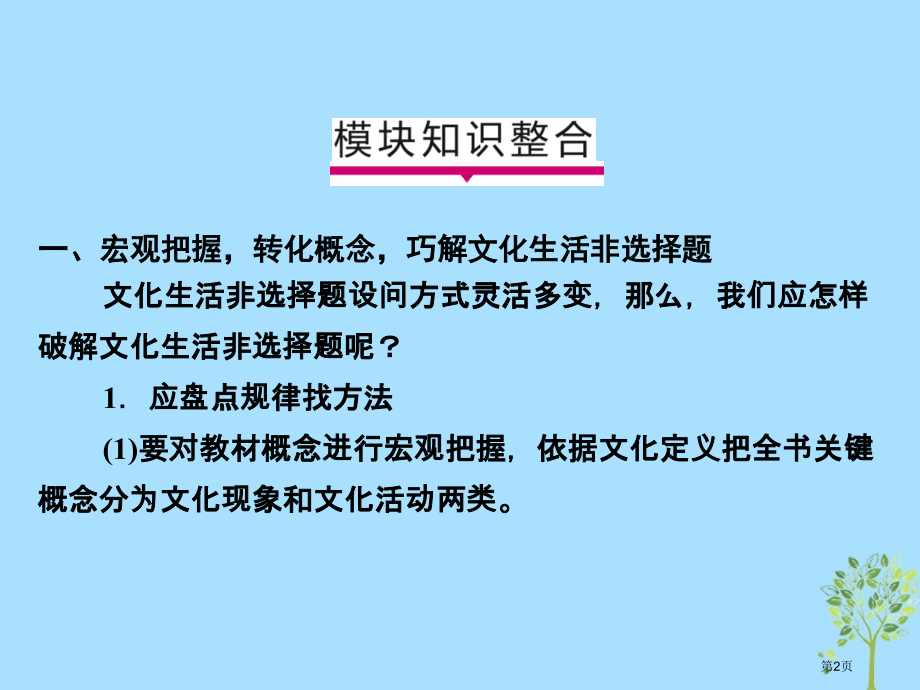 高考政治复习A版第3部分文化生活模块综合提升市赛课公开课一等奖省名师优质课获奖课件.pptx_第2页