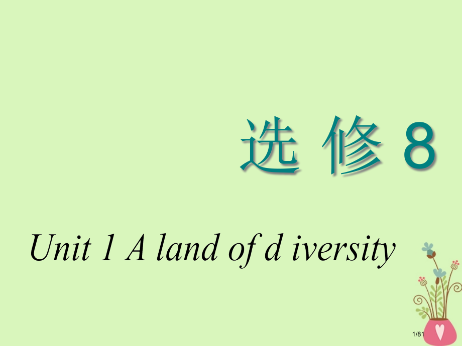 高考英语复习Unit1Alandofdiversity新人教市赛课公开课一等奖省名师优质课获奖.pptx_第1页