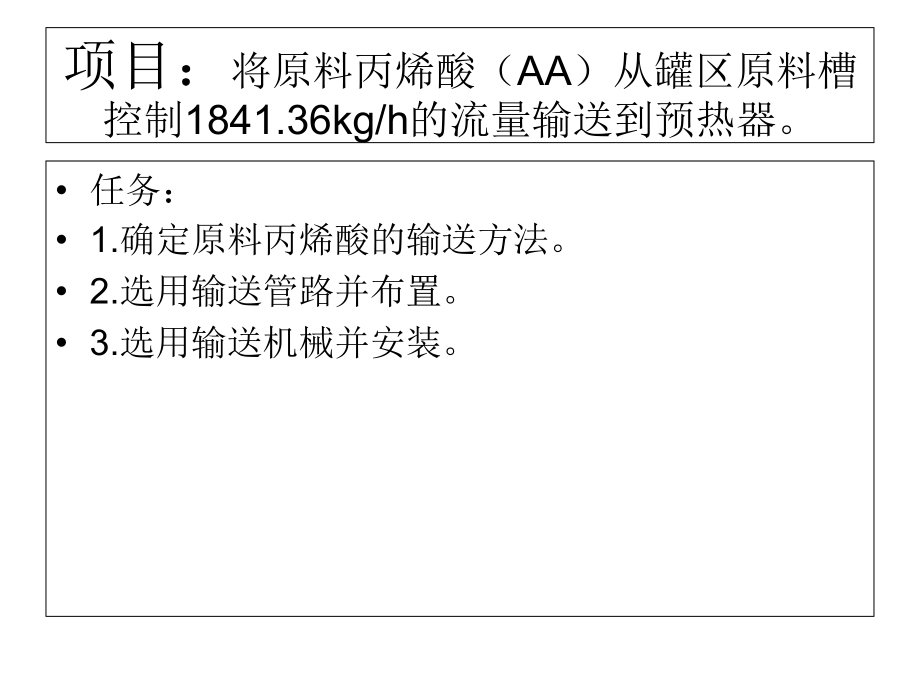 第六组--丙烯酸甲酯生产中原料丙烯酸的输送.ppt_第2页