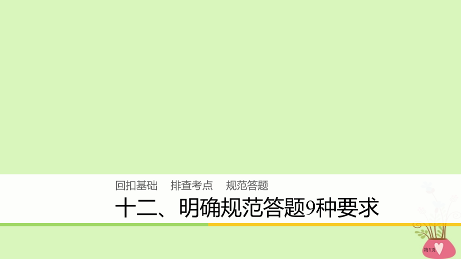 高中化学复习回扣基础十二明确规范答题的9种要求省公开课一等奖新名师优质课获奖课件.pptx_第1页