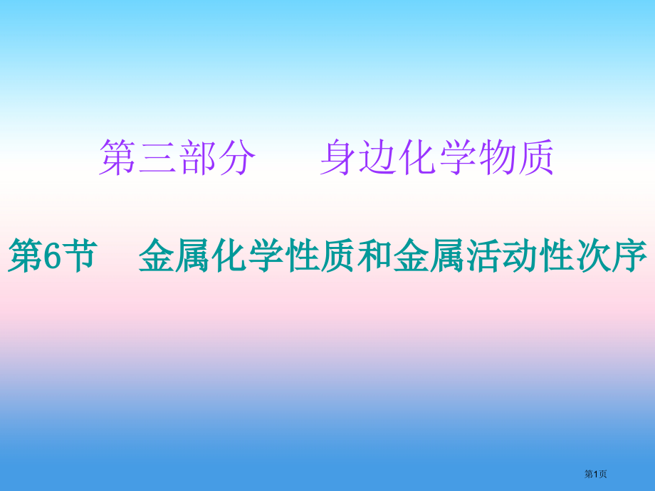中考化学必备复习金属的化学性质和金属活动性顺序课后提升练省公开课一等奖百校联赛赛课微课获奖课件.pptx_第1页