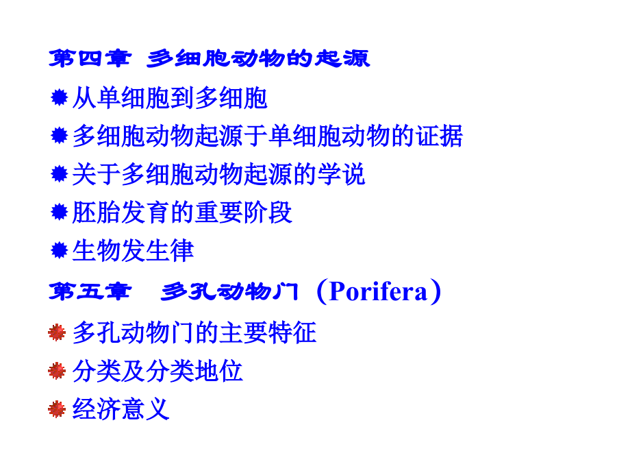 第4、5章-多细胞动物的起源多孔动物门.ppt_第1页