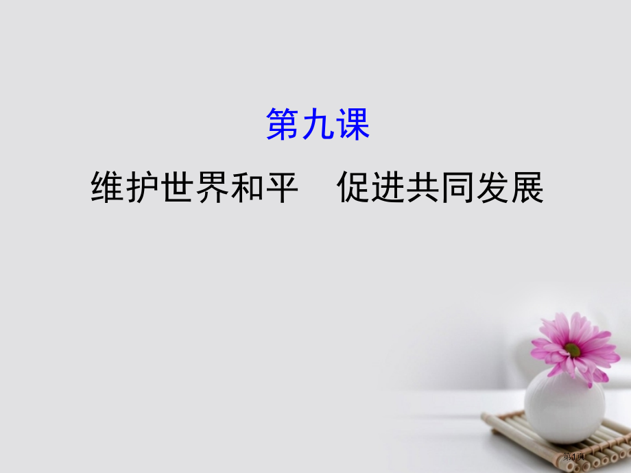 高考政治复习2.4.9维护世界和平促进共同发展市赛课公开课一等奖省名师优质课获奖课件.pptx_第1页