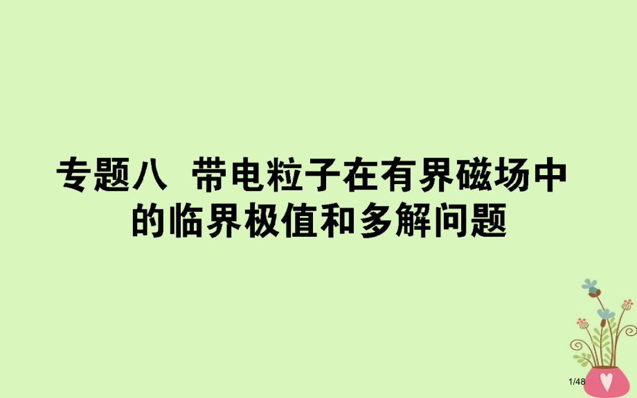 高考物理复习第九章磁场专题八市赛课公开课一等奖省名师优质课获奖课件.pptx_第1页