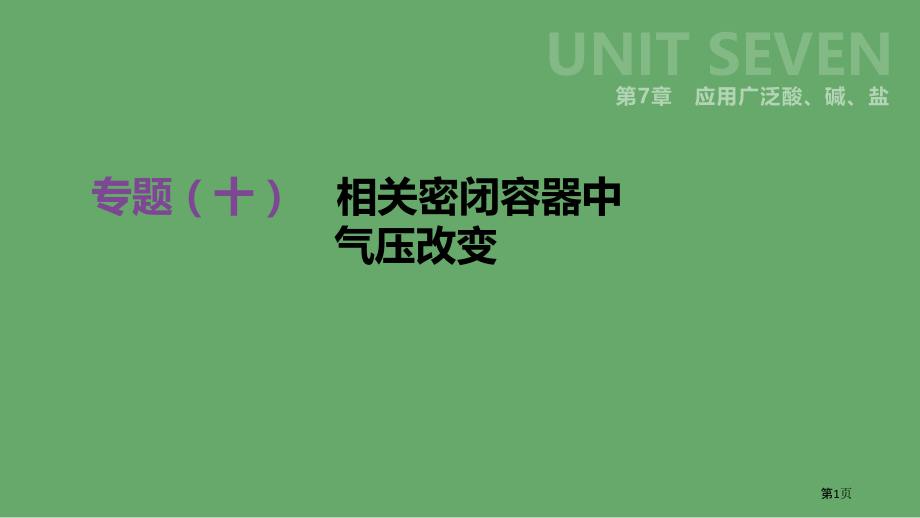 中考化学专项复习专项十有关密闭容器中的气压变化省公开课一等奖百校联赛赛课微课获奖课件.pptx_第1页