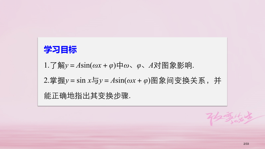 高中数学第一章三角函数1.5函数y=Asinωx+φ的图象省公开课一等奖新名师优质课获奖课件.pptx_第2页