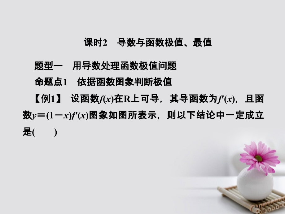 高考数学总复习3.2.2导数与函数的极值最值市赛课公开课一等奖省名师优质课获奖课件.pptx_第1页