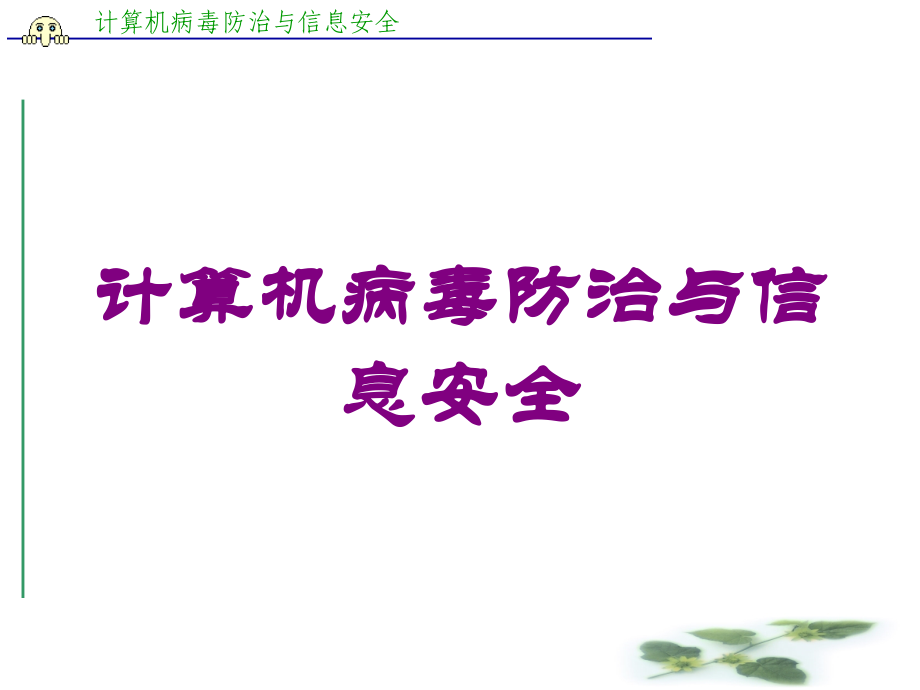 计算机病毒防治与信息安全培训课件.ppt_第1页