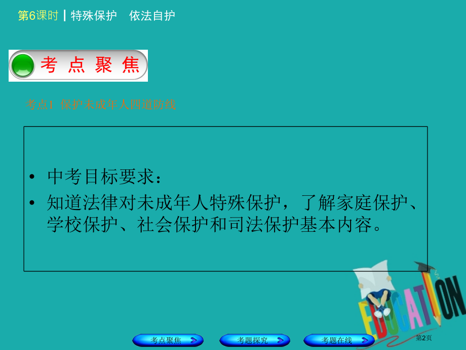 中考政治复习方案第二单元学法知法依法自护第6课时特殊保护依法自护市赛课公开课一等奖省名师优质课获奖P.pptx_第2页