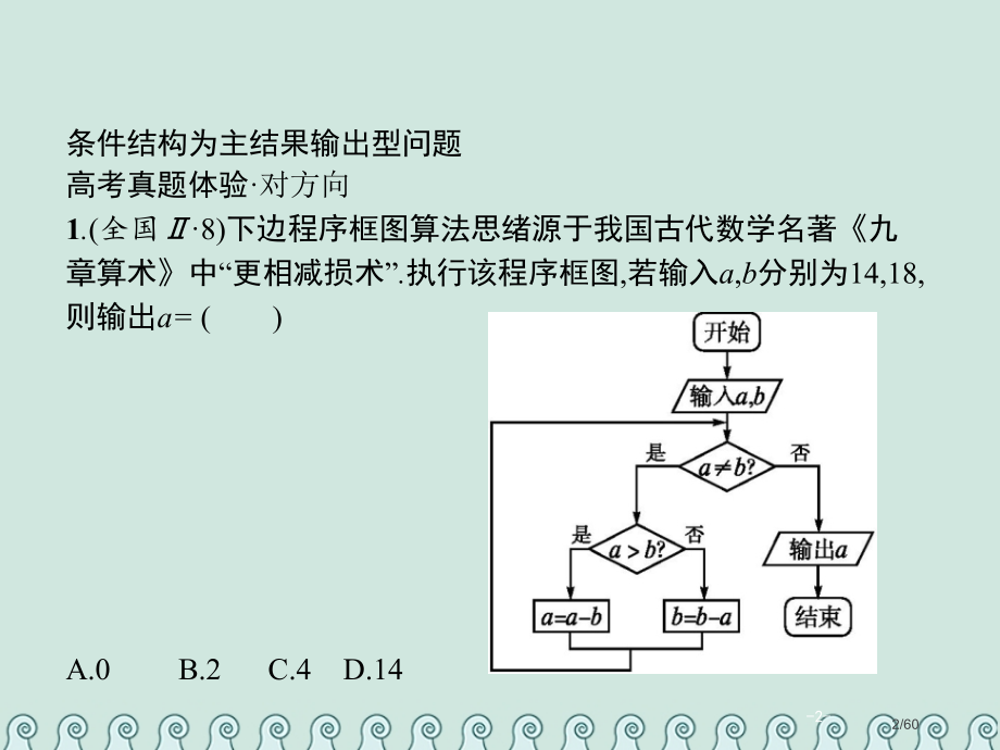 高考数学总复习1.3程序框图习题文市赛课公开课一等奖省名师优质课获奖课件.pptx_第2页