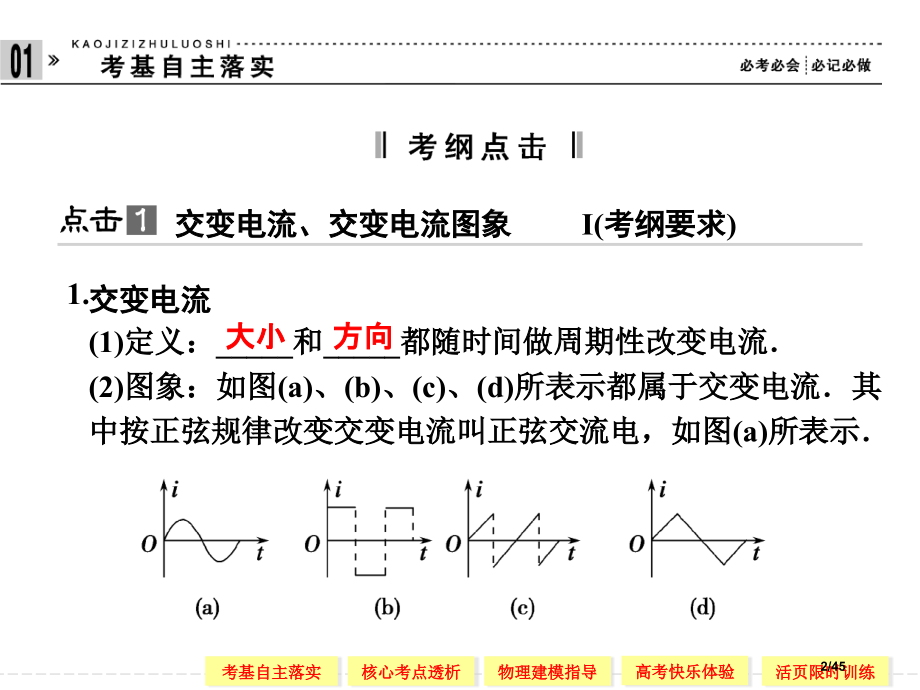 高考一轮物理复习选修32交变电流-传感器第1讲交变电流的产生和描述教科版省公开课金奖全国赛课一等奖微.pptx_第2页