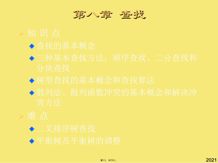 数据结构之查找课件(与“查找”有关文档共75张).pptx_第1页