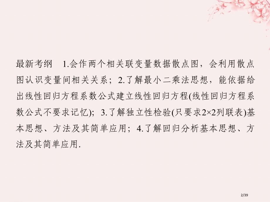 高考数学复习第十章统计与统计案例概率第3节变量间的相关关系与统计案例文市赛课公开课一等奖省名师优质课.pptx_第2页