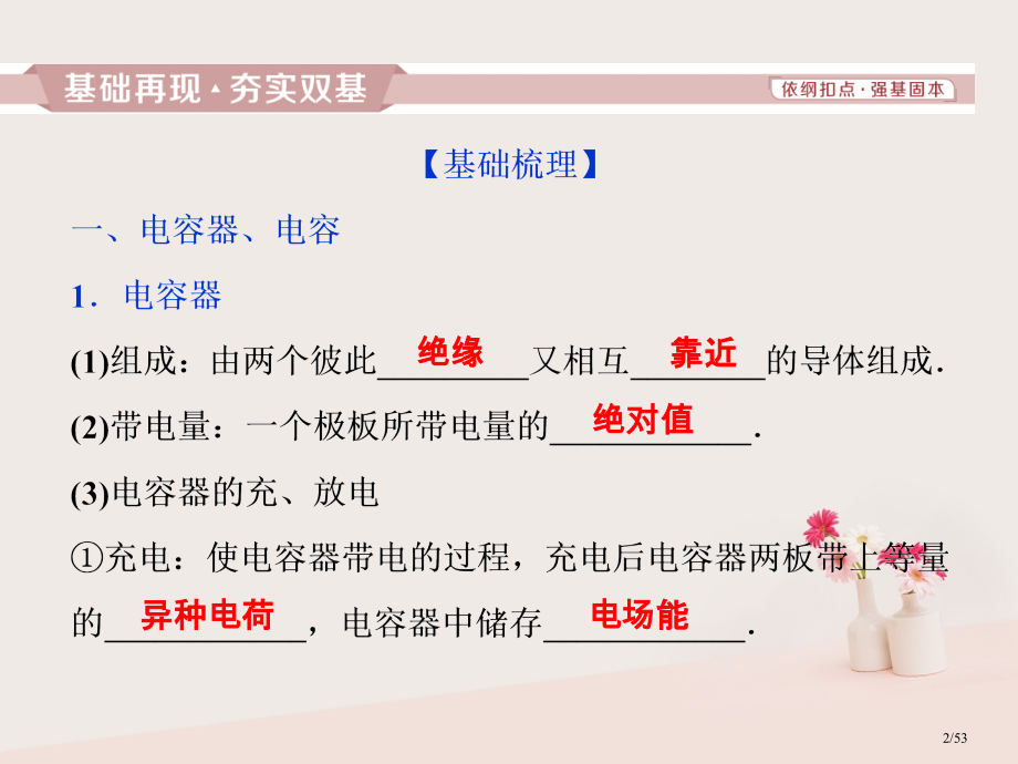 高考物理复习第6章静电场7第三节电容器与电容带电粒子在电场中的运动资料市赛课公开课一等奖省名师优质课.pptx_第2页
